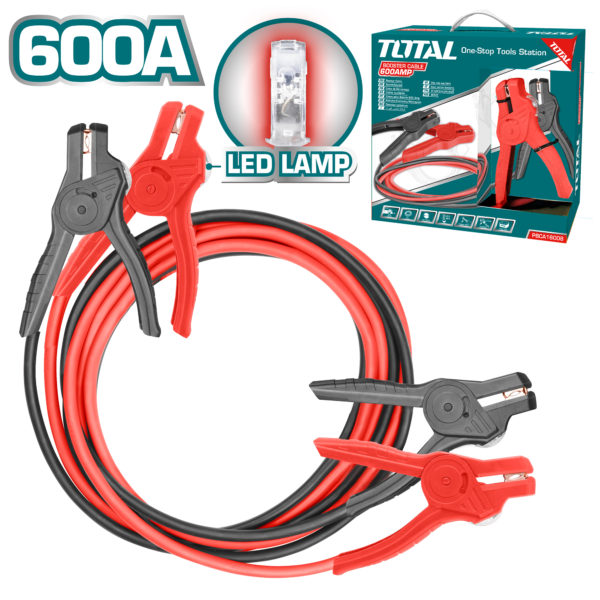 Cables Auxiliares 600 Amp 3 mt de Largo c/ Bombillo LED