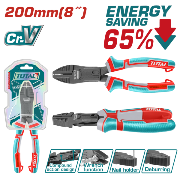 Alicate Combinado 8" / 200mm CR-V de Acción Compuesta