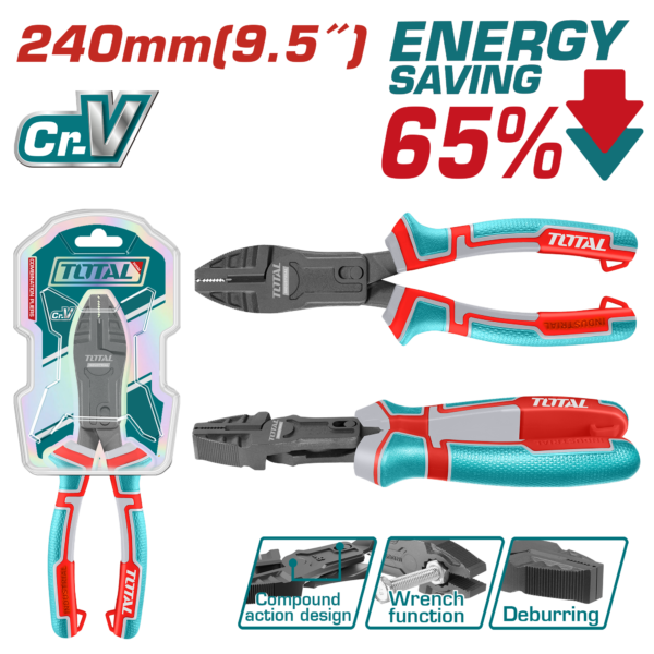 Alicate Combinado 9.5" / 240mm CR-V de Acción Compuesta